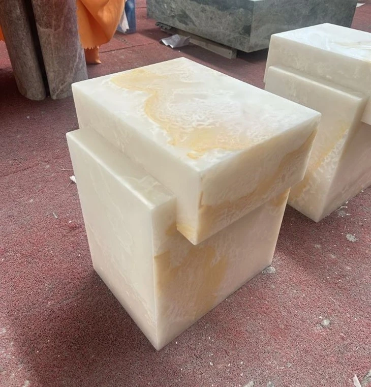 White Onyx Living Room Side Table